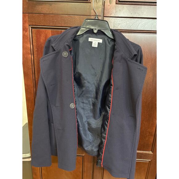 Liz Claiborne Navy Midweight Pea Coat Size M - Picture 5 of 5